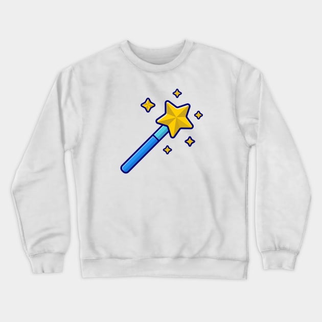 Magic Wand Cartoon Vector Icon Illustration Crewneck Sweatshirt by Catalyst Labs